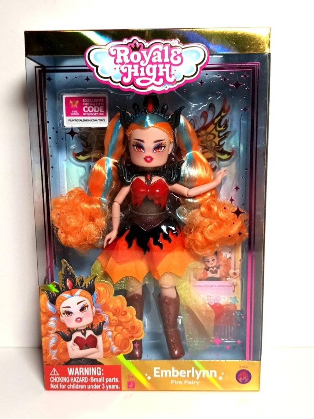Royale High Doll Series 2 Emberlynn Fire Fairy 9" Fashion Doll New With Code